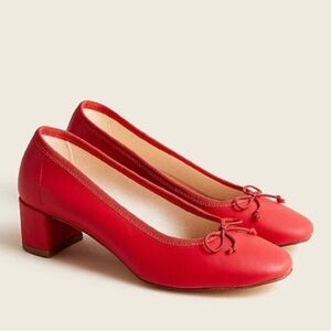 NWT J.Crew Red Kate Block Heels